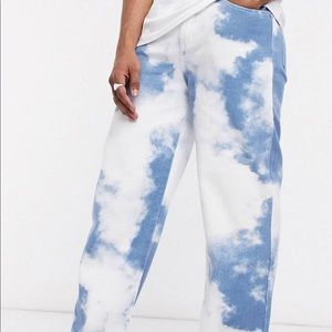Jaded London Cloud Print Skate Jeans